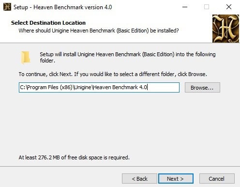 Heaven Benchmark Installation Step 7