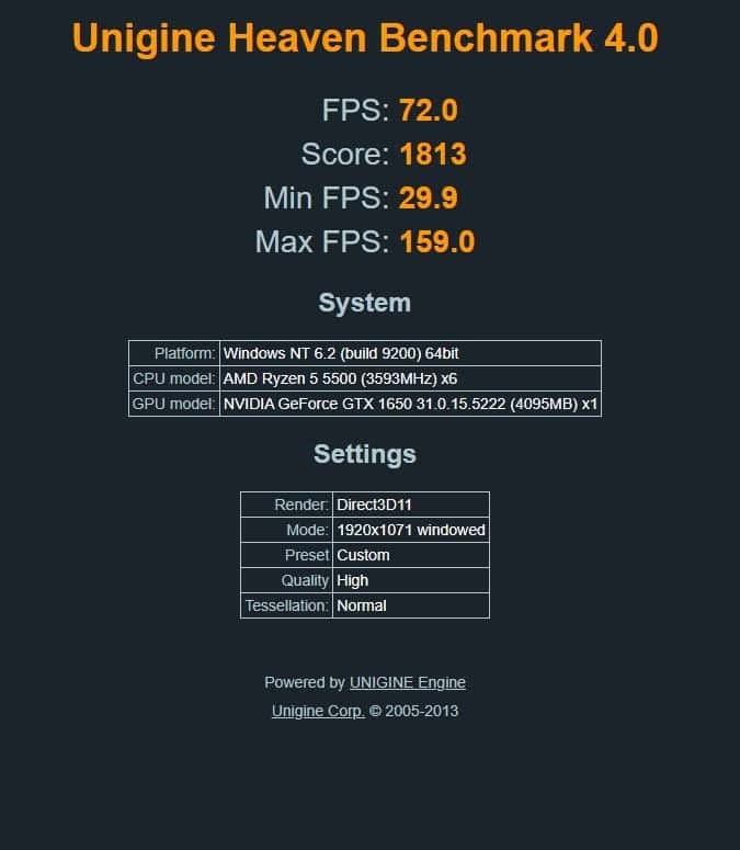 Heaven Benchmark Unigine Engine Laptop Benchmark